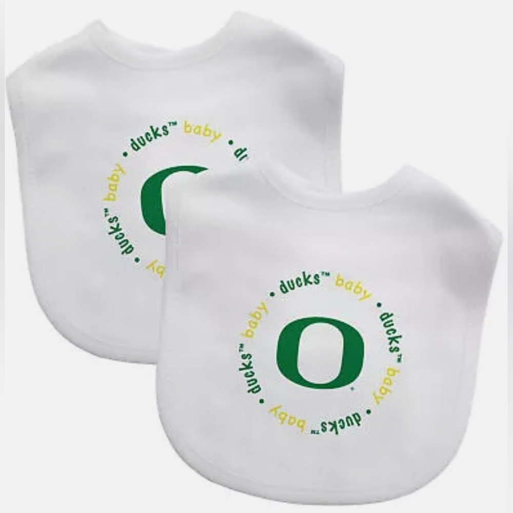BabyFanatic Oregon Ducks Baby Bibs 2-Pack College Merch Green Yellow Y29